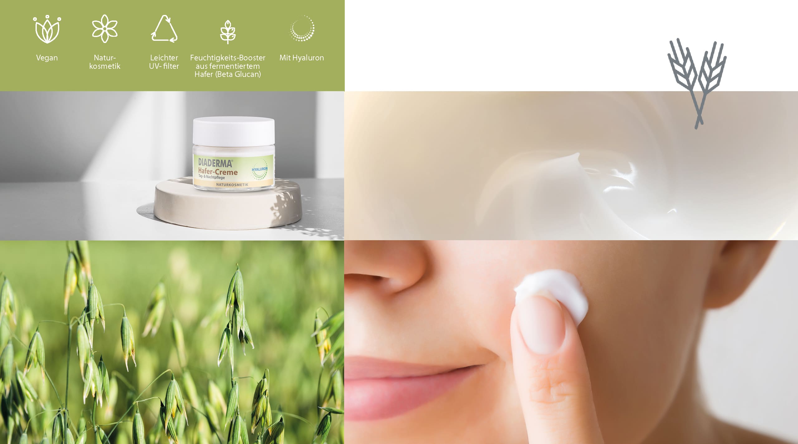 Collage zu DIADERMA Hafer-Creme