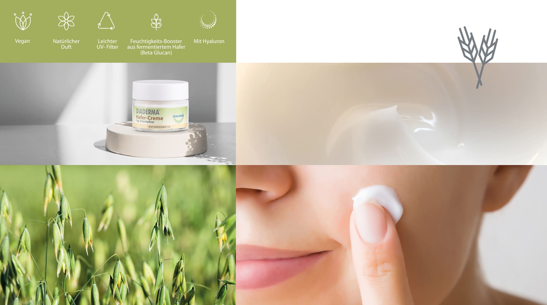 Collage zu DIADERMA Hafer-Creme