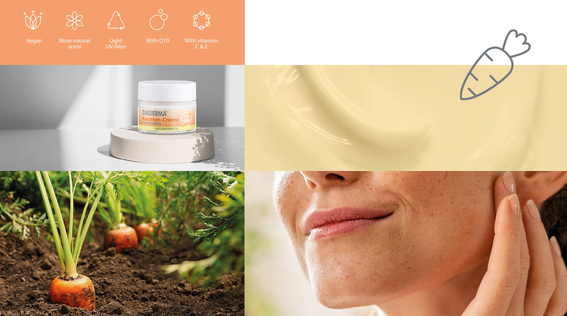 Collage for DIADERMA Carrot Cream